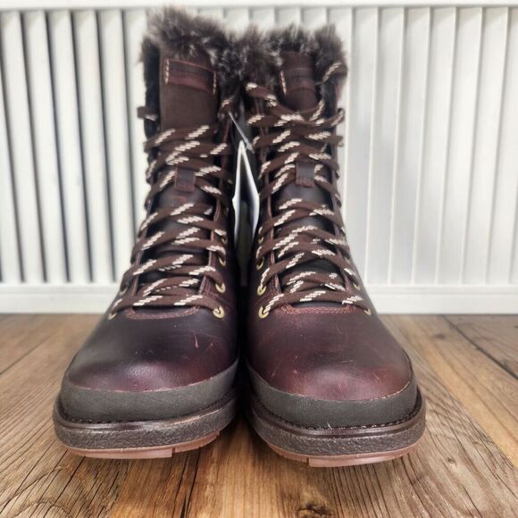 Merrell Tremblant Ezra Lace WP Ice+ Women Sz 7 Brown Leather Vibram Winter Boots - Picture 3 of 12